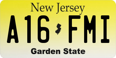 NJ license plate A16FMI