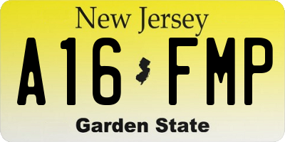 NJ license plate A16FMP