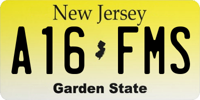 NJ license plate A16FMS