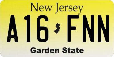 NJ license plate A16FNN