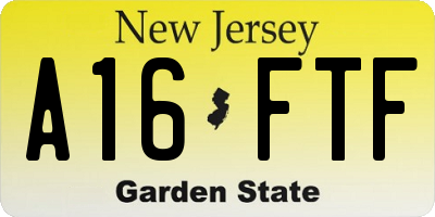 NJ license plate A16FTF
