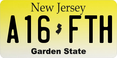 NJ license plate A16FTH