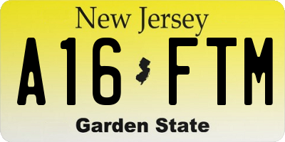 NJ license plate A16FTM