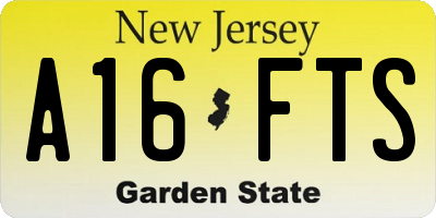 NJ license plate A16FTS
