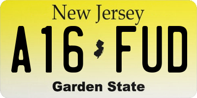 NJ license plate A16FUD