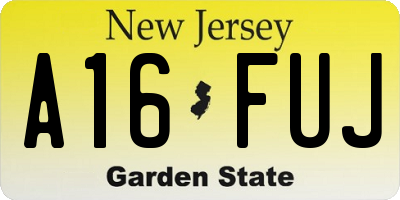 NJ license plate A16FUJ