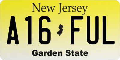 NJ license plate A16FUL