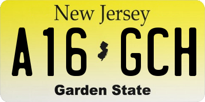 NJ license plate A16GCH