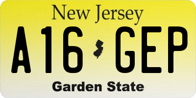 NJ license plate A16GEP