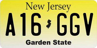NJ license plate A16GGV