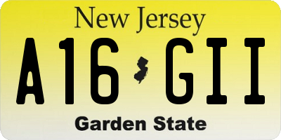 NJ license plate A16GII