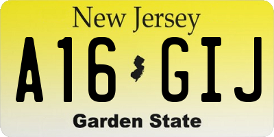 NJ license plate A16GIJ