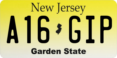 NJ license plate A16GIP