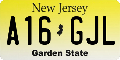 NJ license plate A16GJL