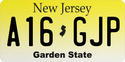 NJ license plate A16GJP