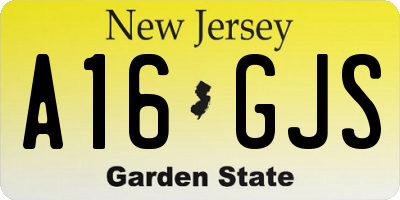 NJ license plate A16GJS