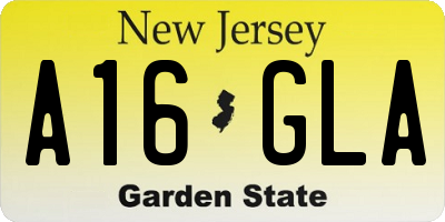 NJ license plate A16GLA