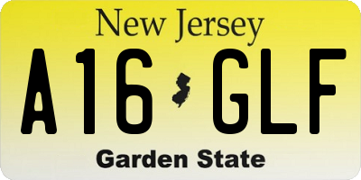 NJ license plate A16GLF