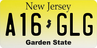 NJ license plate A16GLG