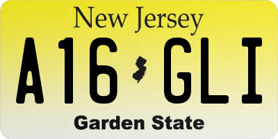 NJ license plate A16GLI