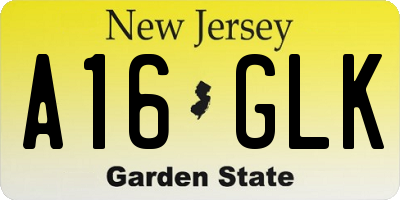 NJ license plate A16GLK