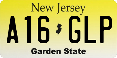 NJ license plate A16GLP