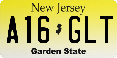 NJ license plate A16GLT