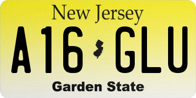 NJ license plate A16GLU