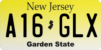 NJ license plate A16GLX