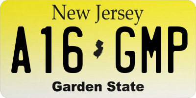 NJ license plate A16GMP