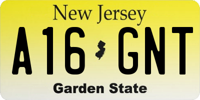 NJ license plate A16GNT