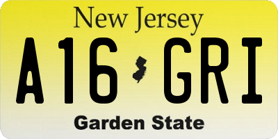 NJ license plate A16GRI