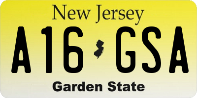 NJ license plate A16GSA