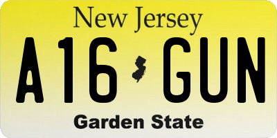 NJ license plate A16GUN