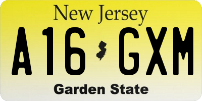 NJ license plate A16GXM
