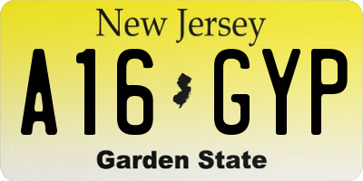 NJ license plate A16GYP