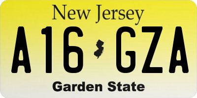 NJ license plate A16GZA