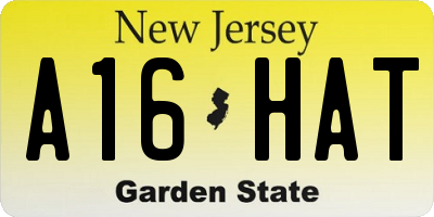 NJ license plate A16HAT