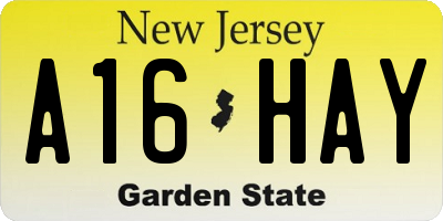 NJ license plate A16HAY