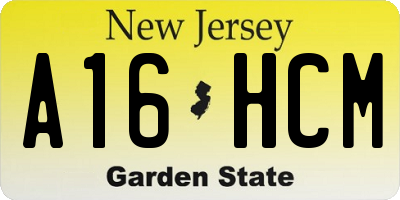 NJ license plate A16HCM