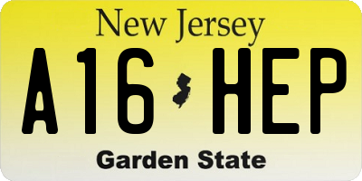 NJ license plate A16HEP