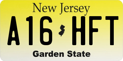 NJ license plate A16HFT