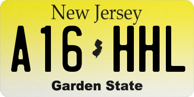 NJ license plate A16HHL