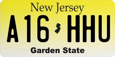 NJ license plate A16HHU