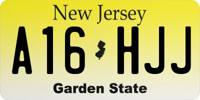NJ license plate A16HJJ