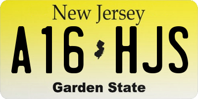 NJ license plate A16HJS