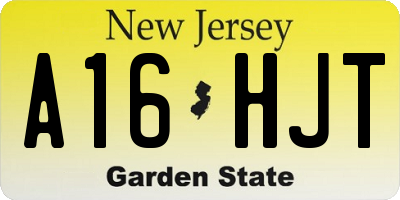 NJ license plate A16HJT