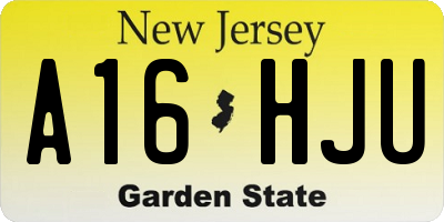 NJ license plate A16HJU