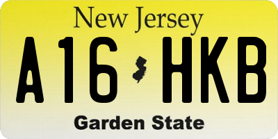 NJ license plate A16HKB
