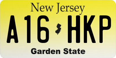 NJ license plate A16HKP